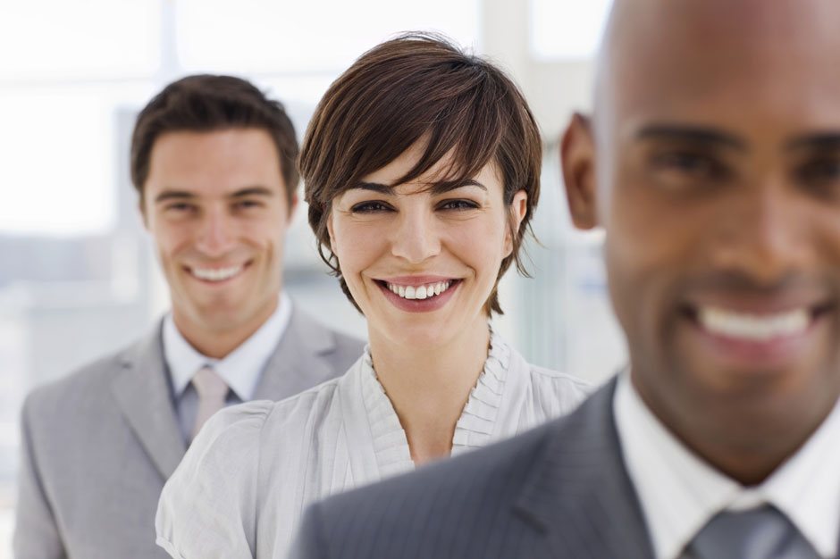 Group of potential staff hires smiling